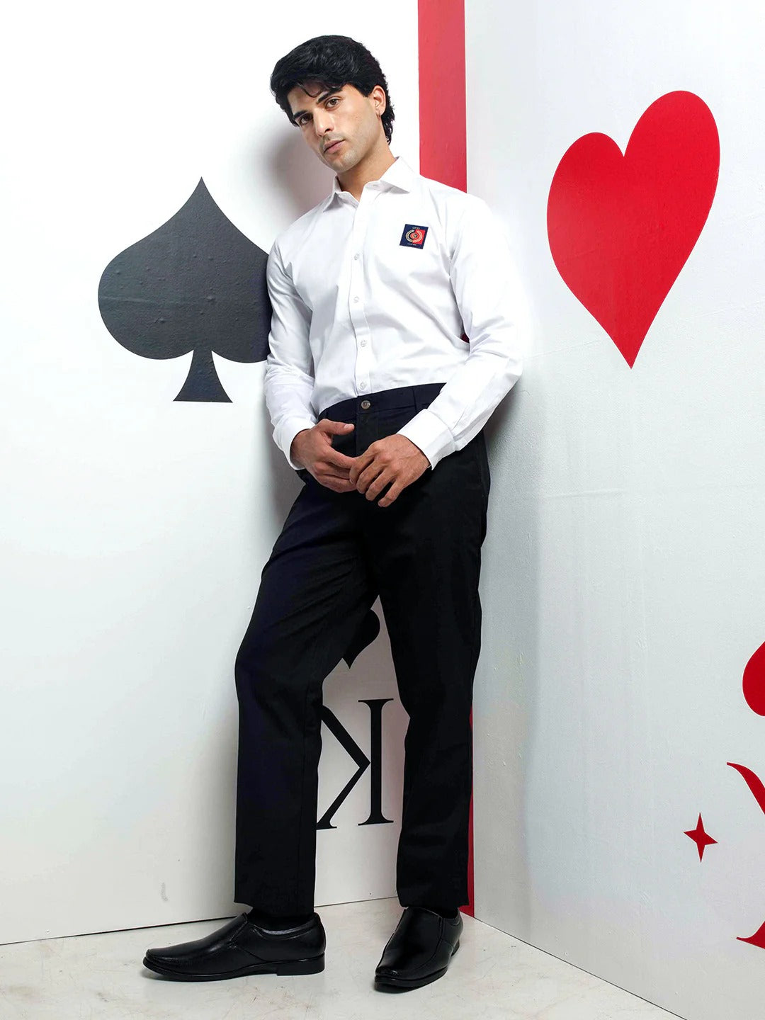 Stylovas Men's Premium White Solid Formal Shirt | Cotton Blend | Full Sleeve Regular Fit