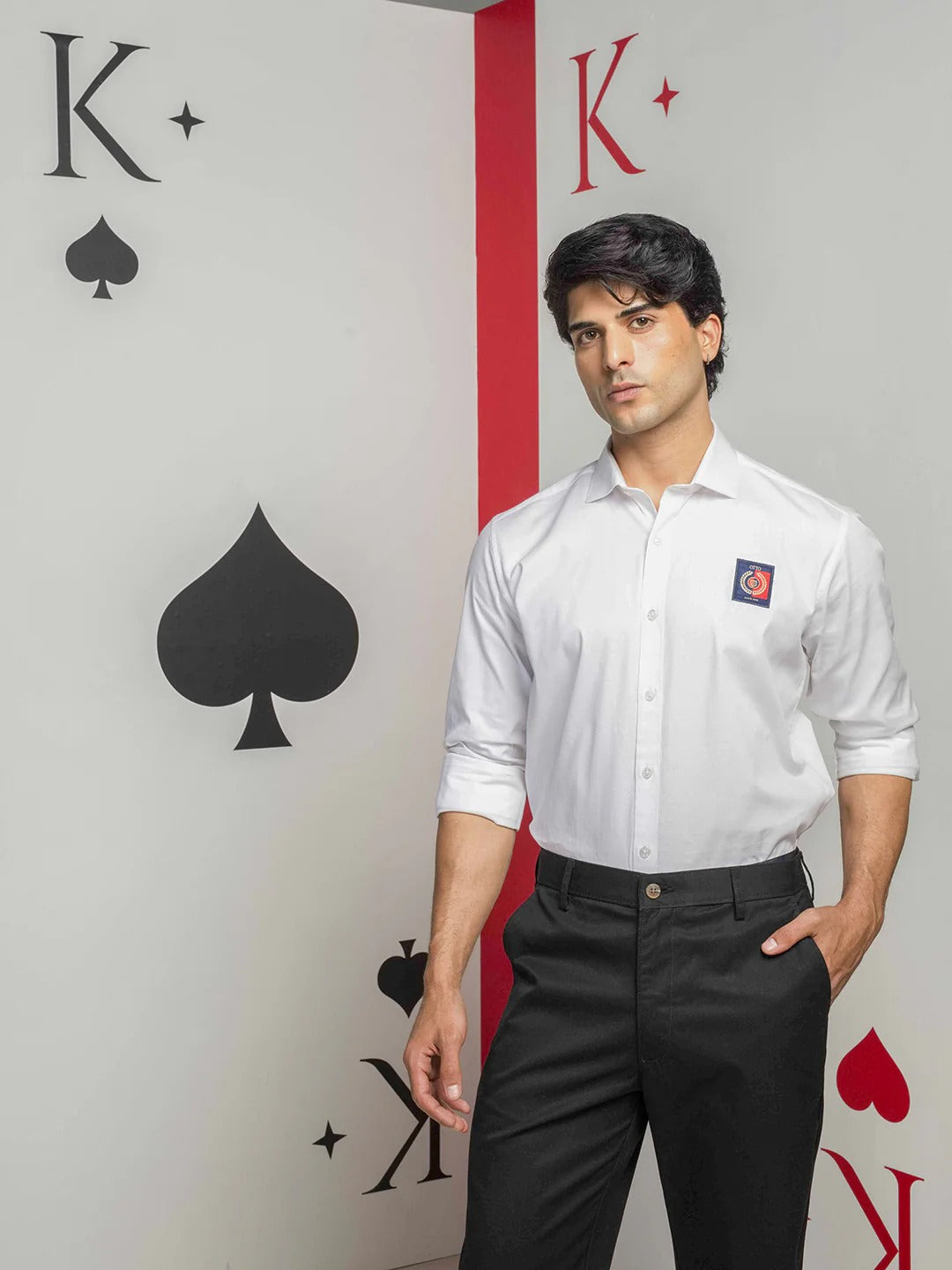 Stylovas Men's Premium White Solid Formal Shirt | Cotton Blend | Full Sleeve Regular Fit
